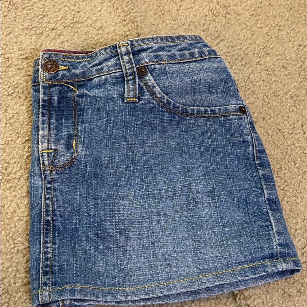 Von Dutch vintage Blue Denim mini super short Skirt - Picture 6 of 6